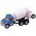 International 4300 4 axle cement mixer in blue an white 