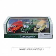 Land Rover 3 Piece Gift Set in Display Showcase 1/72 Diecast Model Car by Cararama