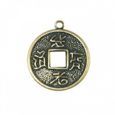 20mm Chinese Coin Charm Ant.GOLD