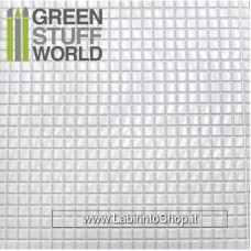 Green Stuff World ABS Plasticard - MEDIUM SQUARES Textured Sheet - A4