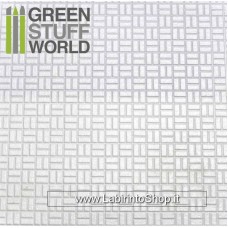 Green Stuff World ABS Plasticard - OFFSET RECTANGLE Textured Sheet - A4