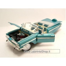 Lucky Die Cast Chevrolet Impala Convertible 1959 Blue Metallic Model Car 1:18