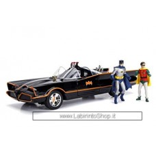 Jada - Batman Classic TV Series - Batmobile with Die Cast Figures and Working Lights (Diecast Car)