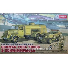 Academy 1/72 German Fuel Truck & Schwimmwagen 13401