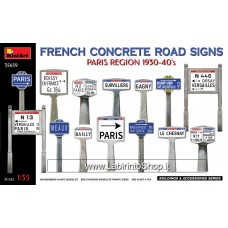 Miniart - 35659 - 1/35 French Concrete Road Signs Paris Region 1930-40