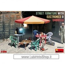 Miniart - 35647 - 1/35 Street Furniture with Electronics And Umbrella