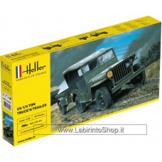 Heller 1/35 US 1/4 Ton Truck'n Trailer Willys