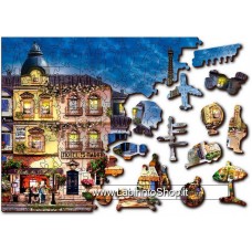 Wooden City 2in1 Houten Legpuzzle Breakfast in Paris 37.5x25.4 cm 300pcs