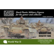 Plastic Soldier 15mm 1/100 5 Valentine Infantry Tank