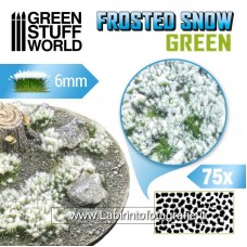 Green Stuff World Shrubs TUFTS - 6mm Frosted Snow - Green