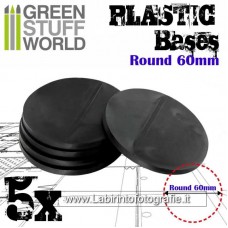 Green Stuff World Plastic Bases - Round 60mm BLACK