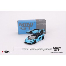 TSM Model Mini GT 1/64 494 LB-silhouette Works Lamborghini Aventador GT EVO Baby Blue