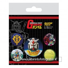 Mobile Suit Gundam Badge Pack 5x