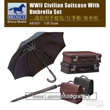 Bronco 1/35 WWII Civillian Suitcase With Umbrella Set