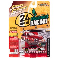 Johnny Lightning - Street Freaks - 24 Hrs of Lemons - 1986 Ford Thunderbird Stock Car Primary Red with Gold And White