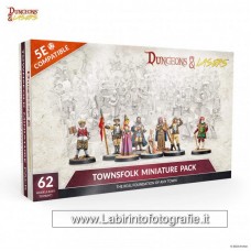 Archon Studio Dungeons and Lasers Townfolk Miniature Pack 62 Models