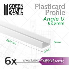 Green Stuff World ABS Angle U Profile 6x3mm