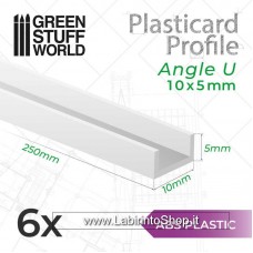 Green Stuff World ABS Angle U Profile 5x2.5mm