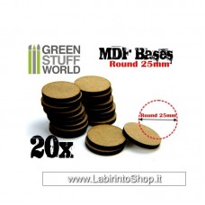 Green Stuff World MDF Bases - Round 25 mm