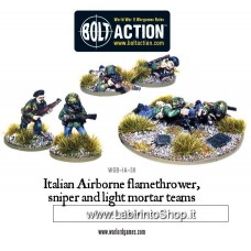 Warlord Italian Airborne Flamethrower Sniper and Light Mortar Team 1/56 28mm