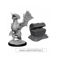 Dungeons & Dragons: Nolzur's Marvelous Unpainted Minis: Bronze Dragon Wyrmling and Pile Of Sea Found Treasure