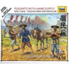 ZVEZDA Samurai Battles: Peasants with Ammo Supply 1/72