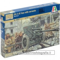 ITALERI 6097 Russian ZIS 3 AT Gun with Crew (Servants) 1:72 Military Model Kit