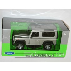 Welly - LAND ROVER DEFENDER (Silver) Die Cast Model - Scale 1:24