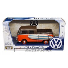 Motor Max 1:24 79560 VW Volkswagen Type 2 T1 Double Cab Pick Up Truck 1/24 Surfboard 