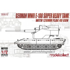ModelCollect Fist of War German E-100 Super Heavy Tank w/128Mm Flak 40 Zwilling Gun 1/72