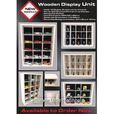 Wood Display Stand with Plastic Shelves for 15 Models - 48 x 37 x 9.5cm