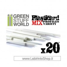 Green Stuff World ABS Plasticard - Profile - 20x Variety Pack
