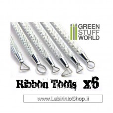 Green Stuff World6x Mini Ribbon Sculpting Tool Set