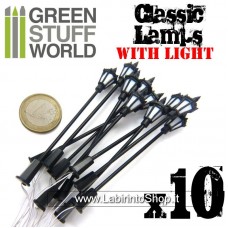 Green Stuff World 10x Classic Lamps with LED Lights