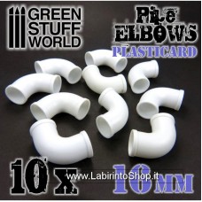 Green Stuff World Plasticard Pipe ELBOWS 16mm