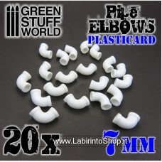 Green Stuff World Plasticard Pipe ELBOWS 7mm
