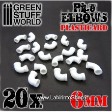 Green Stuff World Plasticard Pipe ELBOWS 6mm