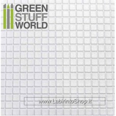 Green Stuff World ABS Plasticard - LARGE SQUARES Textured Sheet - A4