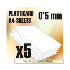 Green Stuff World ABS Plasticard A4 - 0'5 mm COMBOx5 Sheets
