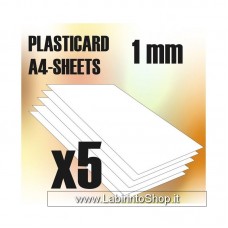 Green Stuff World ABS Plasticard A4 - 1 mm x5 sheets