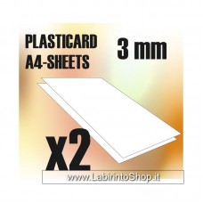 Green Stuff World ABS Plasticard A4 - 3 mm COMBOx2 sheets