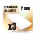Green Stuff World ABS Plasticard A4 - 2 mm COMBOx3 sheets