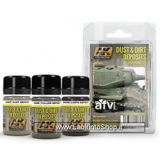 AK Interactive - AK4060 - Dust and Dirt Deposit - Content 4061 - 4062 - 4063