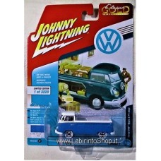 Johnny Lightning - Classic Gold - 1955 Volkswagen Type 2 Pickup - Blue and White
