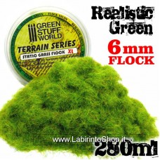 Green Stuff World Static Grass Flock XL - 6 mm - Realistic Green - 180 ml