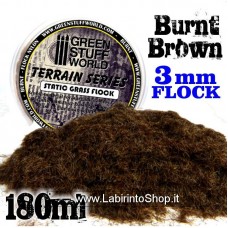 Green Stuff World Static Grass Flock 3 mm - BURNT Brown - 180 ml
