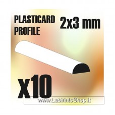Green Stuff World ABS Plasticard - Profile SEMICIRCLE 3 mm