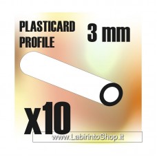 Green Stuff World ABS Plasticard - Profile TUBE 3 mm