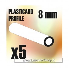 Green Stuff World ABS Plasticard - Profile TUBE 8 mm
