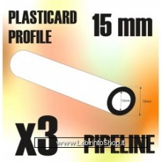 Green Stuff World ABS Plasticard - Profile TUBE 15 mm